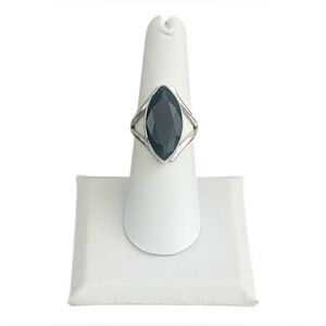 Black Onyx Solid 925 Sterling Silver Ring - Size 7